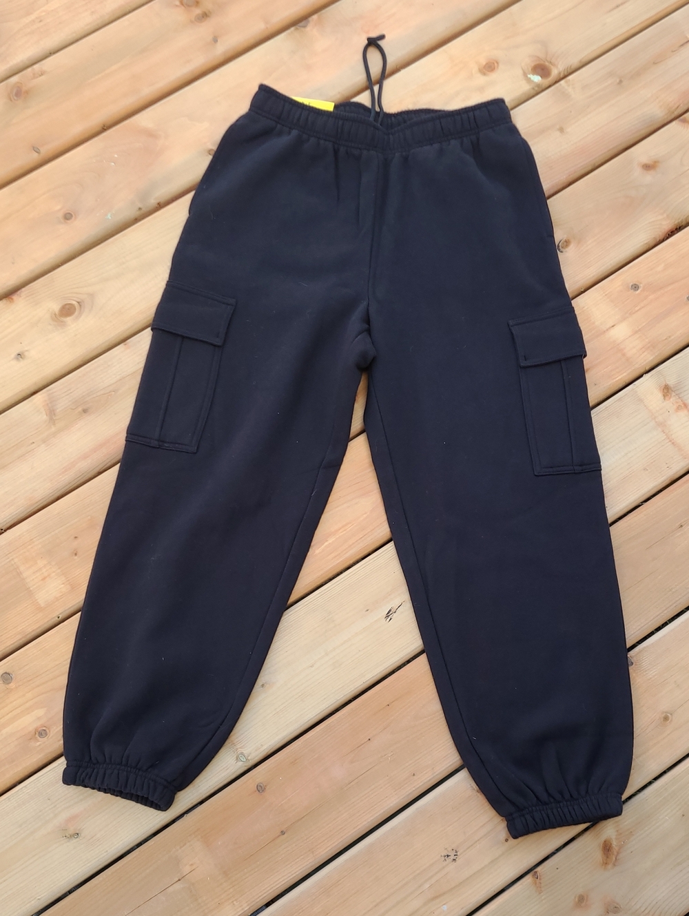 New Sweatpants Joggers Fleece Black Cargo Tuff Athletics Women's Size S